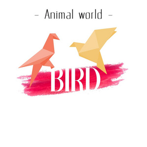 动物世界鸟纸鸟背景向量图像图片