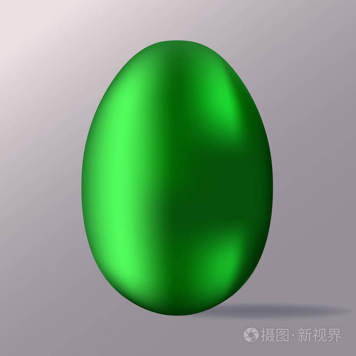 3d卵的矢量图像绿色金属蛋图标