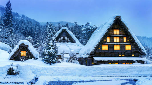 冬季的白河村, 联合国教科文组织世界遗产遗址, 日本