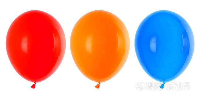 红色橙色和蓝色气球