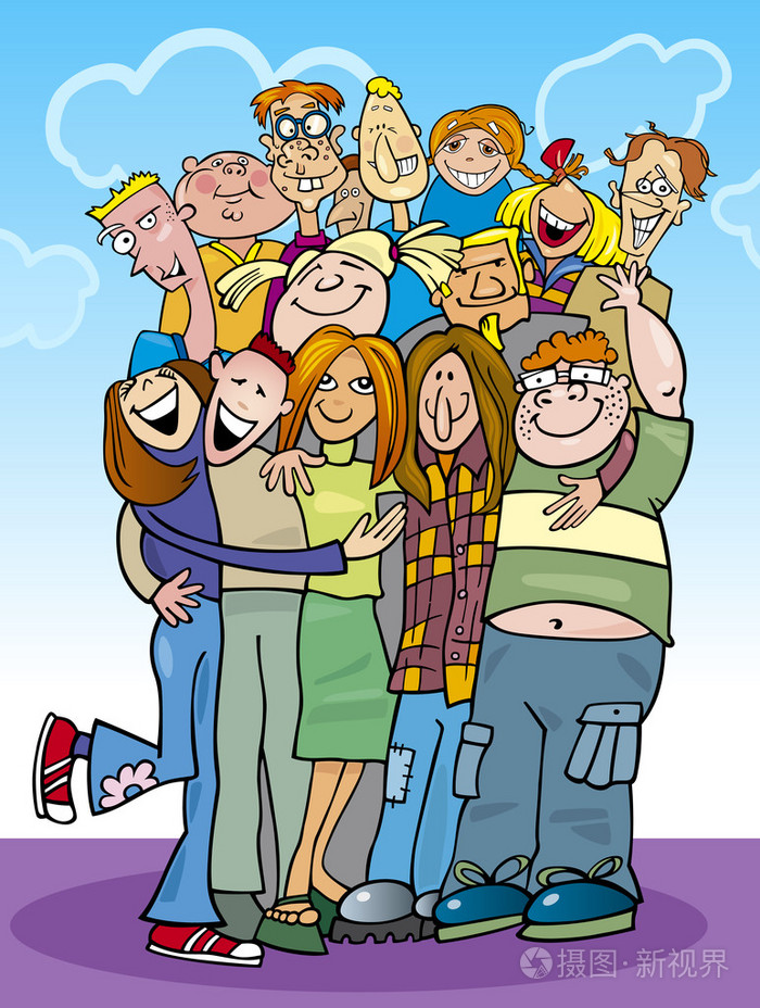 卡通青少年组插画-正版商用图片04odyu-摄图新视界