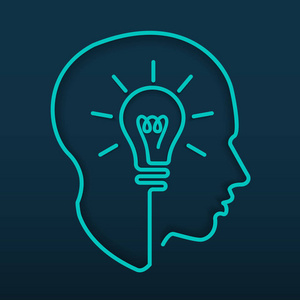 领导创造新理念,想象力和成功理念, 矢量照片