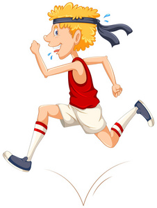 瘦男人运行白色背景照片