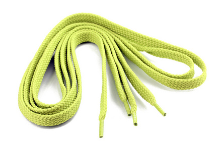 多彩鞋带上白色隔离照片