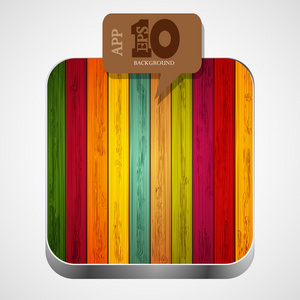 矢量炫彩木制 app 图标，带棕色泡沫言论。eps10