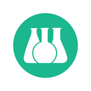 烧瓶图标说明化学实验室试管图标的矢量说明照片