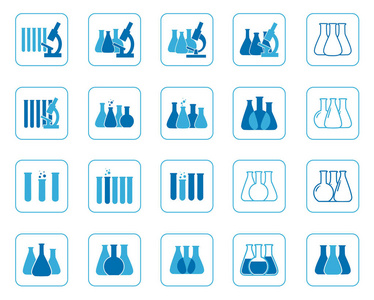化学实验室图标的向量图示集