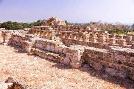 古遗址石外墙archaeologic 遗址公园杭白菊 Hanadiv 花园纪念文物旅游胜地以色列北部