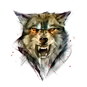 素描月园狼画图片-素描月园狼画素材-素描月园狼画插画-摄图新视界