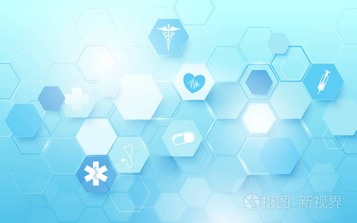 抽象几何形六边形医学与科学概念背景