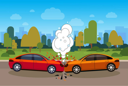 车祸场景道路概念中的车祸危险场景照片