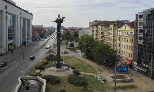 保加利亚索非亚圣索非亚纪念碑鸟瞰图