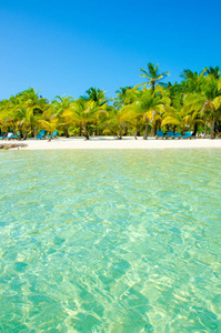 伯利兹的南水 Caye小加勒比天堂岛, 带热带海滩度假和放松