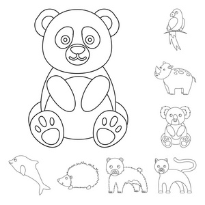 一个不切实际的动物轮廓图标集合中的设计.