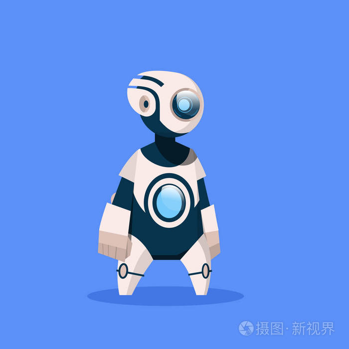 基于蓝色背景概念的机器人智能机械分离现代人工智能技术