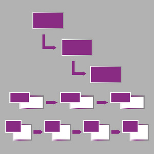 图表图显示三图表没有文本。紫色的颜色。可以添加文本