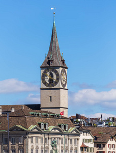 圣彼得教堂的塔在苏黎世, 瑞士的城市