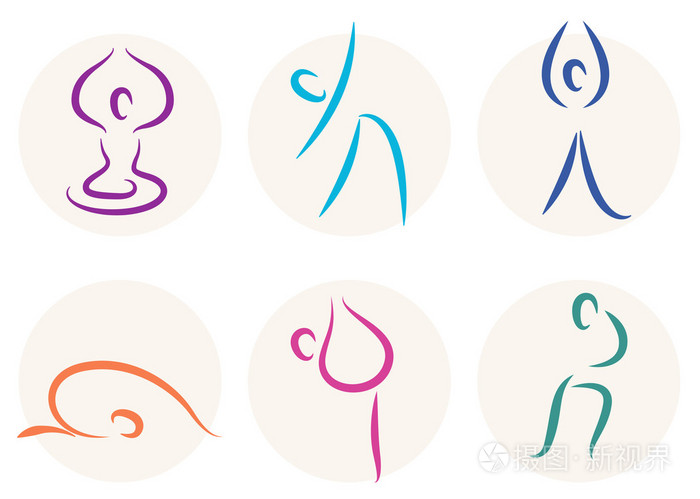 瑜伽棒图图标或符号上白色隔离