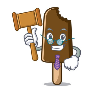 法官巧克力冰淇淋吉祥物卡通