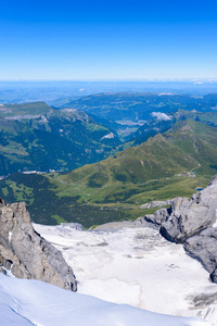 查看从 Jungfraujoch 平台到劳特布龙嫩, Bernese 阿尔卑斯, 瑞士