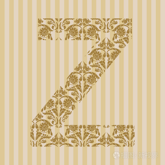 花卉的字体.字母 z