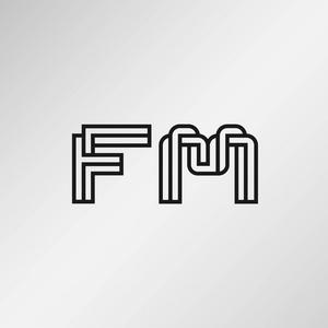 首字母 Fm 标志设计