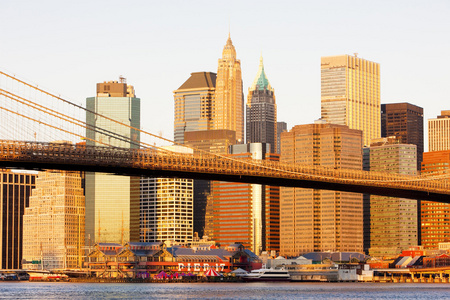 曼哈顿与布鲁克林桥，纽约，美国