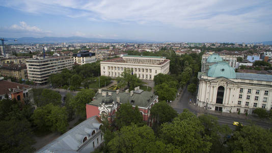 保加利亚首都索非亚市中心的鸟瞰图
