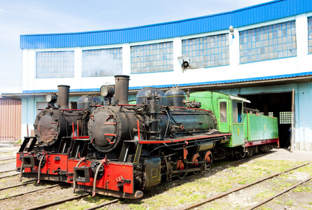 蒸汽机车在油库 kostolac 塞尔维亚
