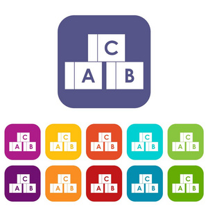 字母表的多维数据集，用字母 A，B，C 图标设置