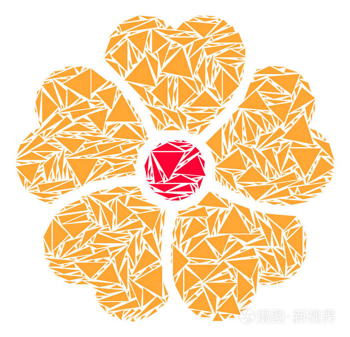 三角形花拼贴画