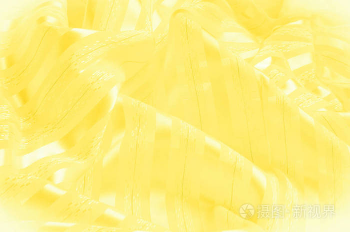 黄色真丝织物, 带有浅色条纹.淡黄组织.光滑典雅的黄色缎纹背景