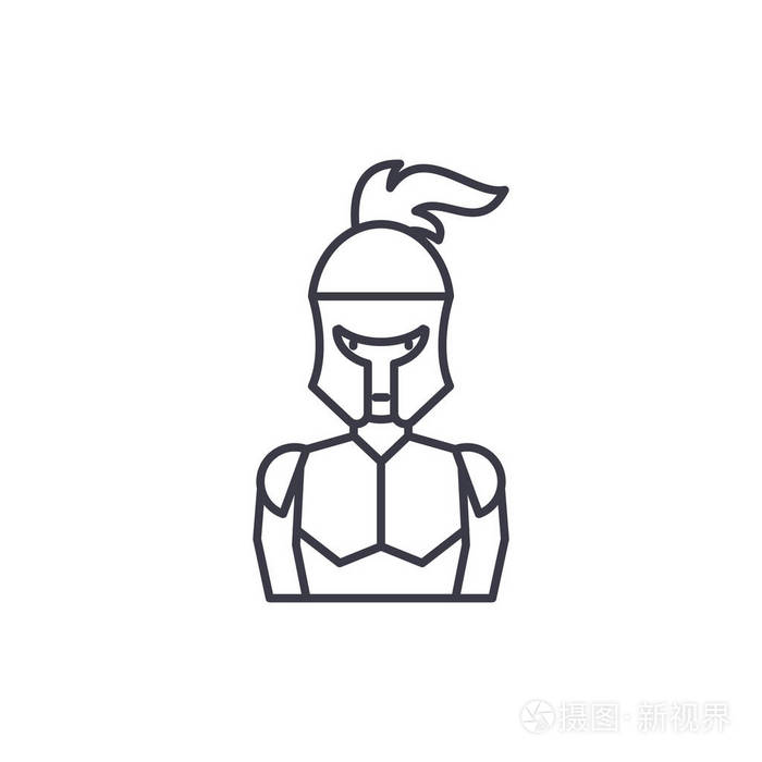 骑士盔甲线矢量符号, 符号, 插图插画-正版商用图片04q12w-摄图新视界