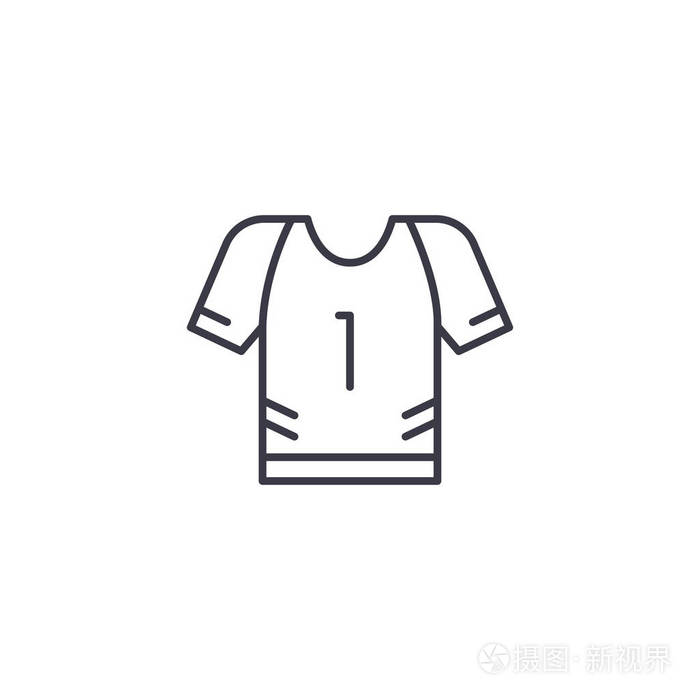 球衣线性图标概念泽西线矢量符号符号插图