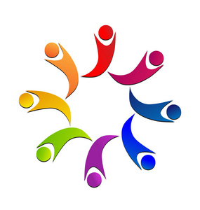 团队合作多彩儿童徽标照片