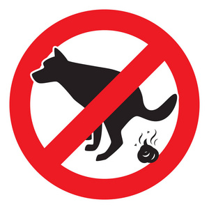 宠物粪便禁止标志照片