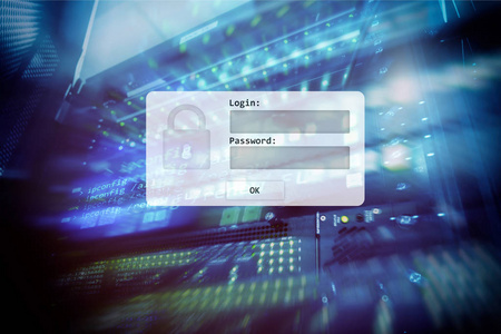 服务器机房登录和密码请求数据访问和安全