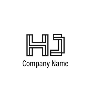首字母 Hj 徽标模板设计