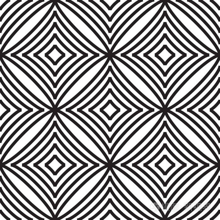 黑白无尽的 romb 背景.经典重复几何矢量图解