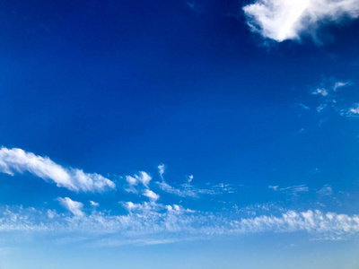 质地柔和的蓝烟, 清澈的蓝天上布满蓬松的白云。的背景