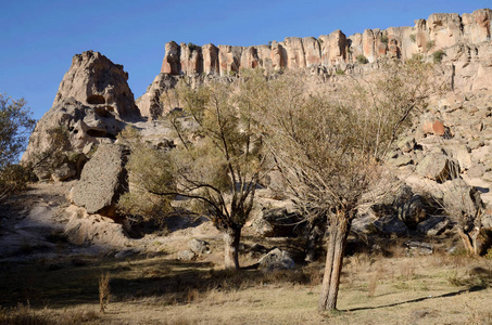 Ihlara 山谷景观与14公里的峡谷, 坐落在这里, 流行徒步旅行的地方, 土耳其