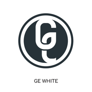 ge 白色徽标被隔离在白色背景上, 彩色矢量 ico