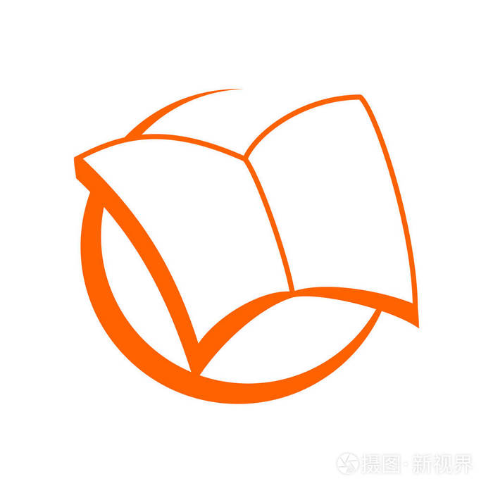 宽开书矢量符号图形徽标设计