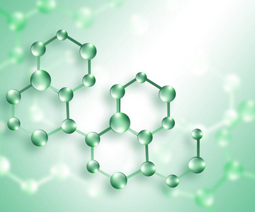分子和原子的抽象背景。医疗, 化学, 全3d 背景