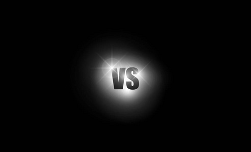 图标霓虹灯与标志 vs 运动和战斗竞争的字母.