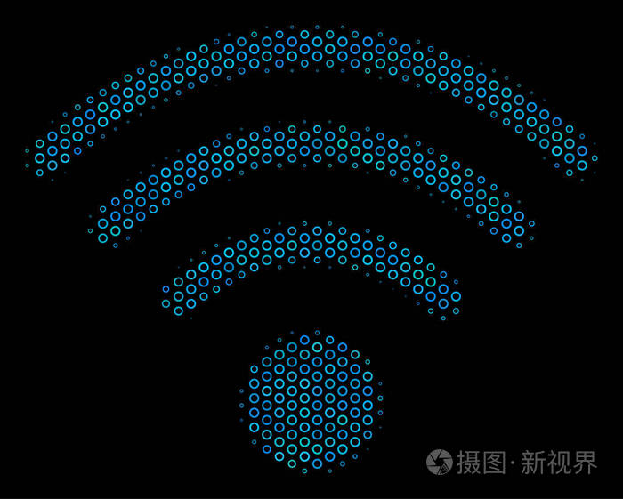 wifi 源拼贴图标半色调圆圈