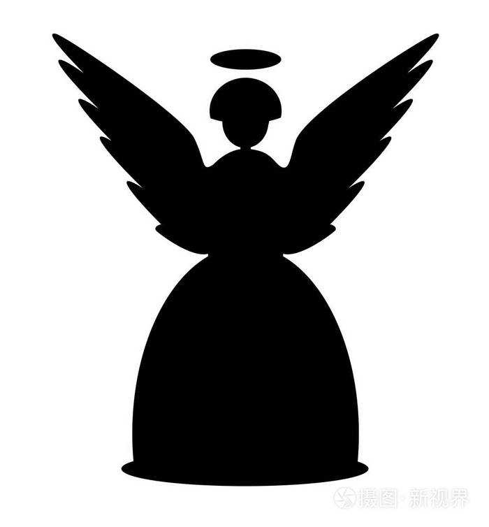 圣诞天使黑色图标矢量eps10