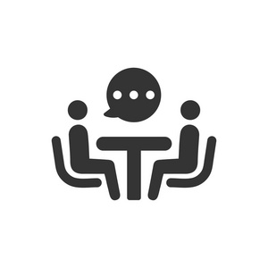 业务洽谈处的谈话矢量图组的简单创造性思维图标.