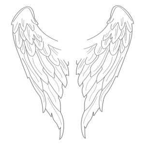 带翅膀的黑十字架照片