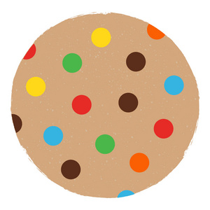 一种独立的彩色巧克力曲奇饼的纹理矢量图解